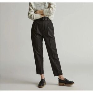 Everlane Tencel Way-High Taper Women's Pants Pleated Black